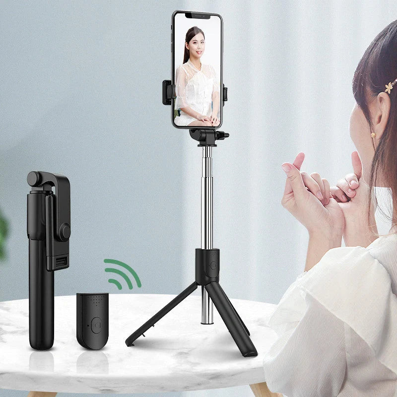Universal Bluetooth Selfie Stick with Tripod and Remote Control for iPhone