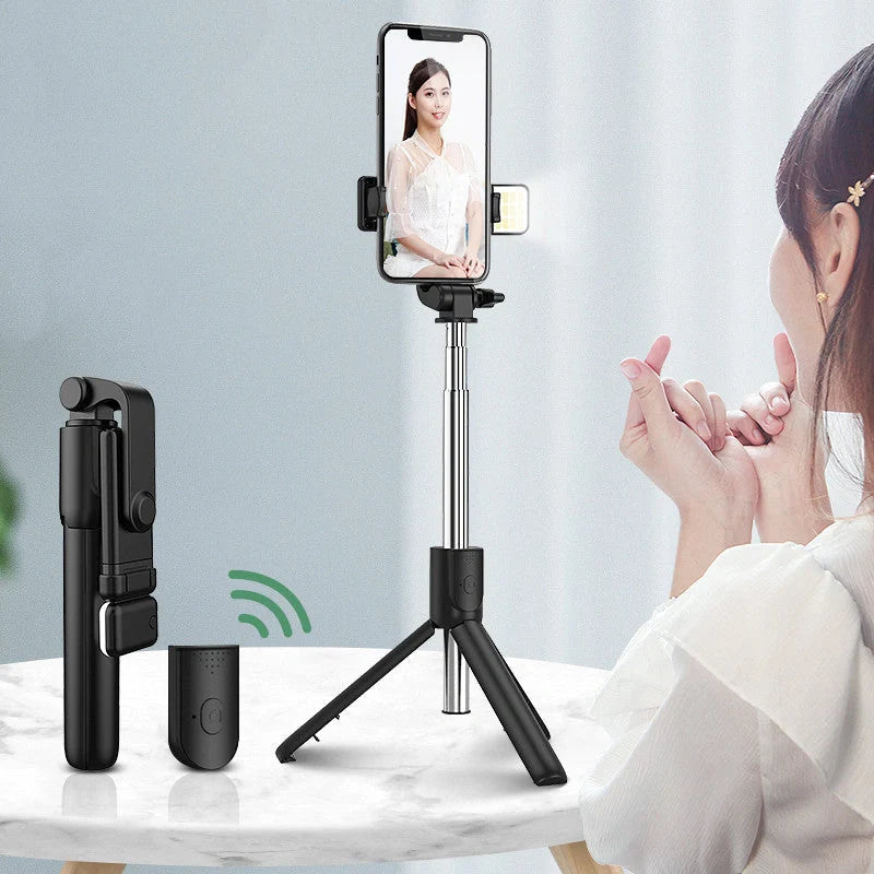 Universal Bluetooth Selfie Stick with Tripod and Remote Control for iPhone