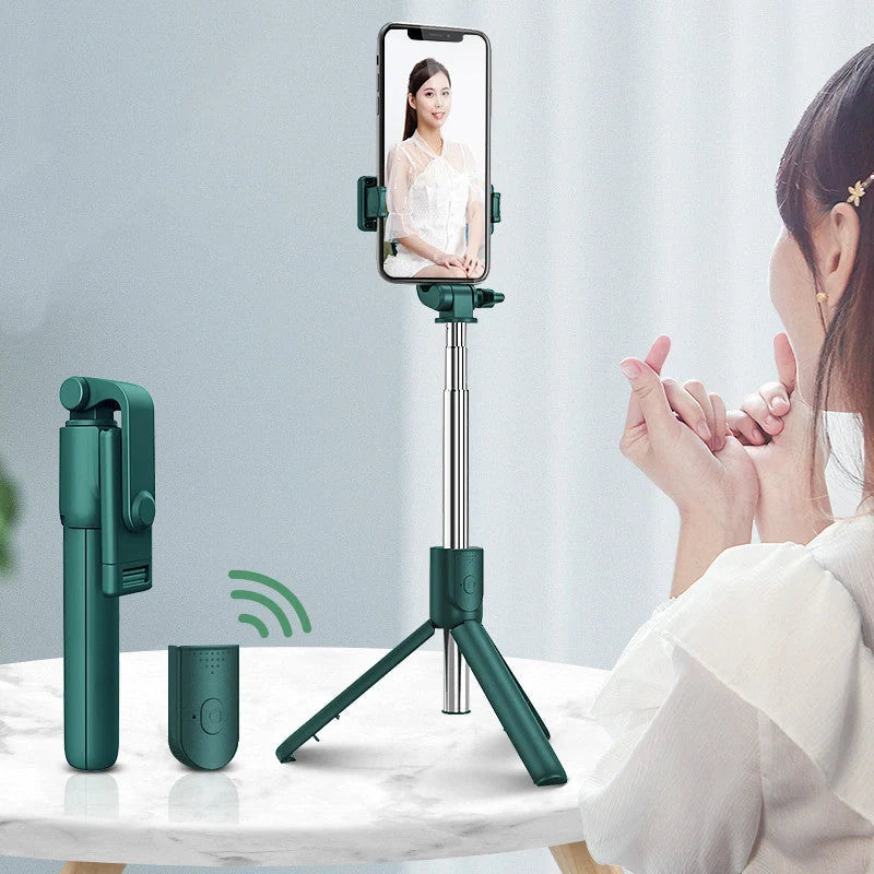 Universal Bluetooth Selfie Stick with Tripod and Remote Control for iPhone