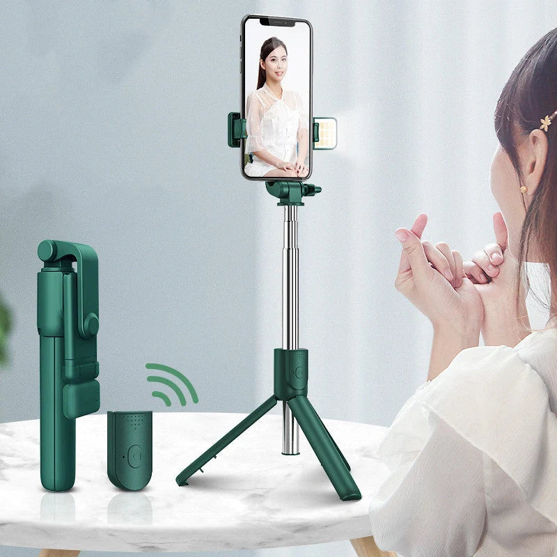 Universal Bluetooth Selfie Stick with Tripod and Remote Control for iPhone
