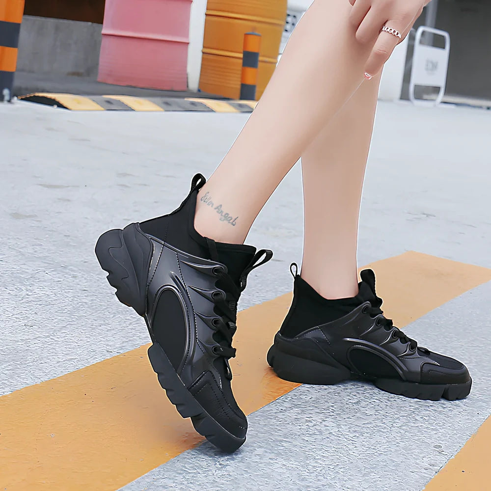 Women's outdoor walking shoes with leather-Lycra upper, cotton lining, and rubber sole in multiple colours