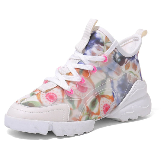 Women's outdoor walking shoes with leather-Lycra upper, cotton lining, and rubber sole in multiple colours