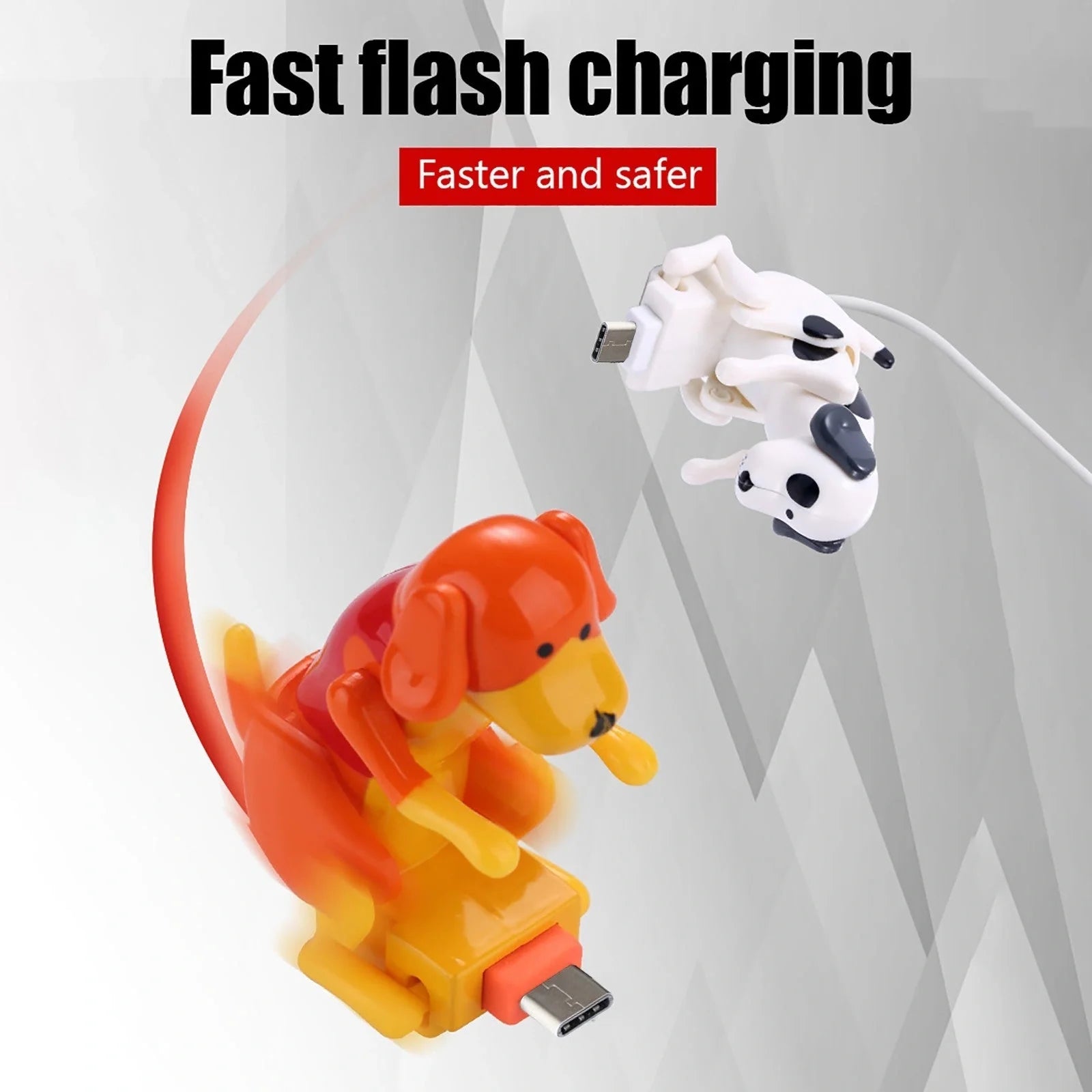 Rogue Dog Data Cable Type C for Android with playful puppy design