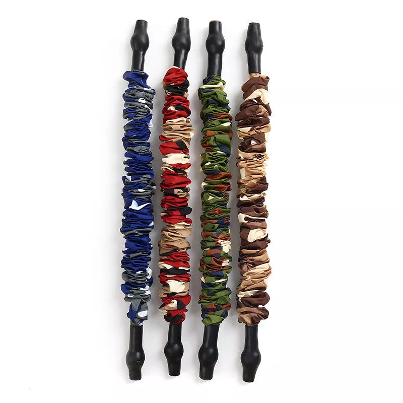 Multifunctional bench press resistance band set in camouflage colors with workout bar