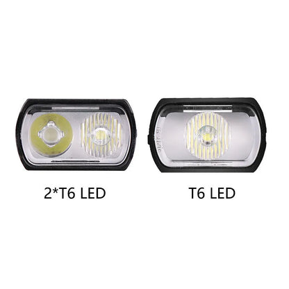 USB rechargeable bike light with double T6 lamp beads, 1200 lumens, aluminium alloy frame, IPX-6 waterproof
