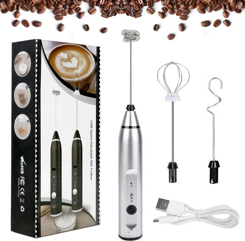 Premium Rechargeable Milk Frother - Versatile Kitchen Mixer for Whipping, Blending, and More