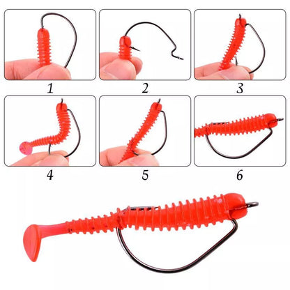 High carbon steel soft insect lure bait sea fishing grouper narrow wide belly crank hook