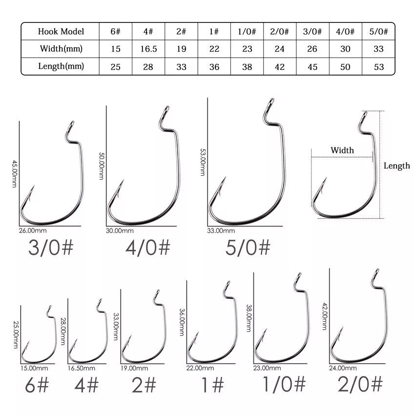High carbon steel soft insect lure bait sea fishing grouper narrow wide belly crank hook
