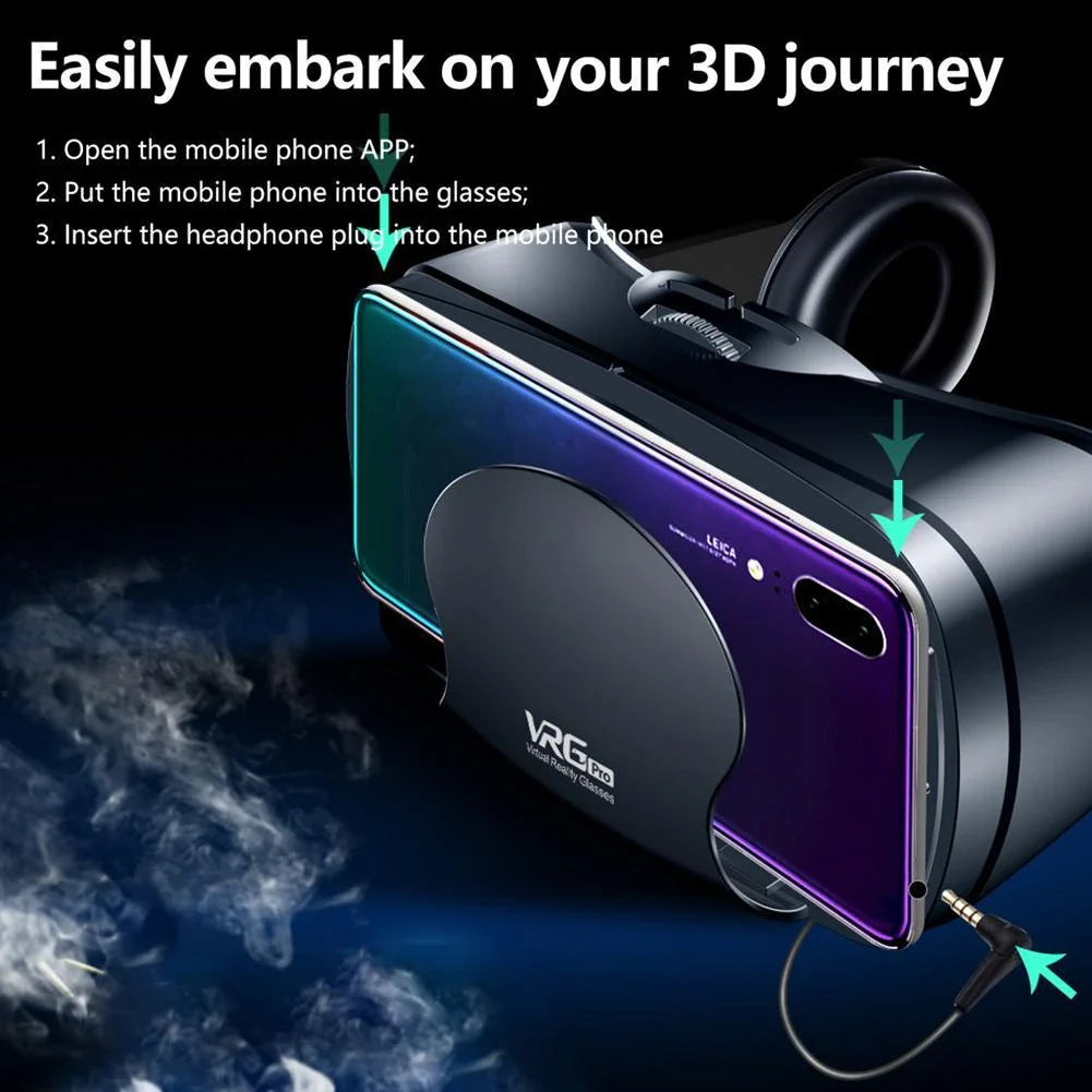 Premium Virtual Reality Headset for Smartphones with Adjustable Headset, 120-Degree Panoramic View, and Smartphone Compatibility