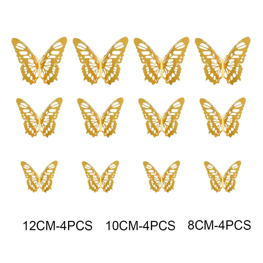 3D hollow butterflies mirror wall stickers for vibrant home and kids room decor
