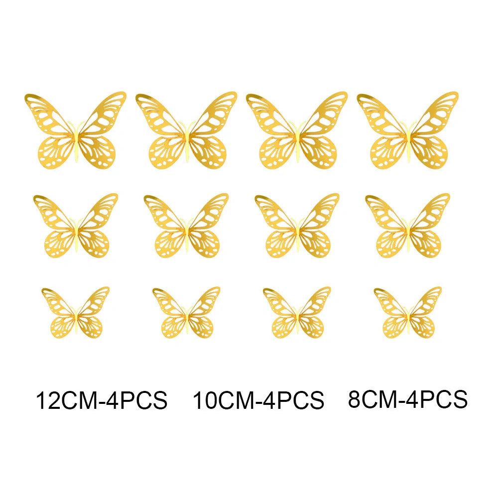 3D hollow butterflies mirror wall stickers for vibrant home and kids room decor