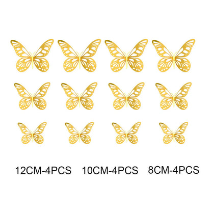 3D hollow butterflies mirror wall stickers for vibrant home and kids room decor