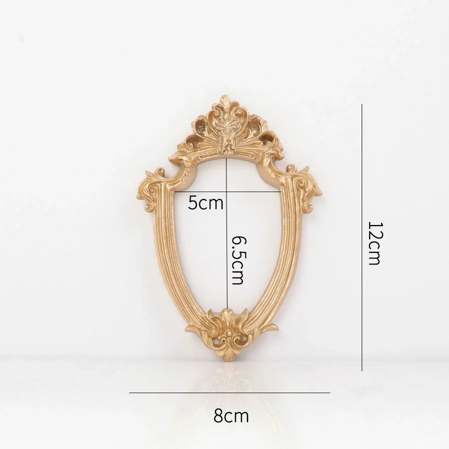 Nordic-style golden retro photo frame for jewelry and art display