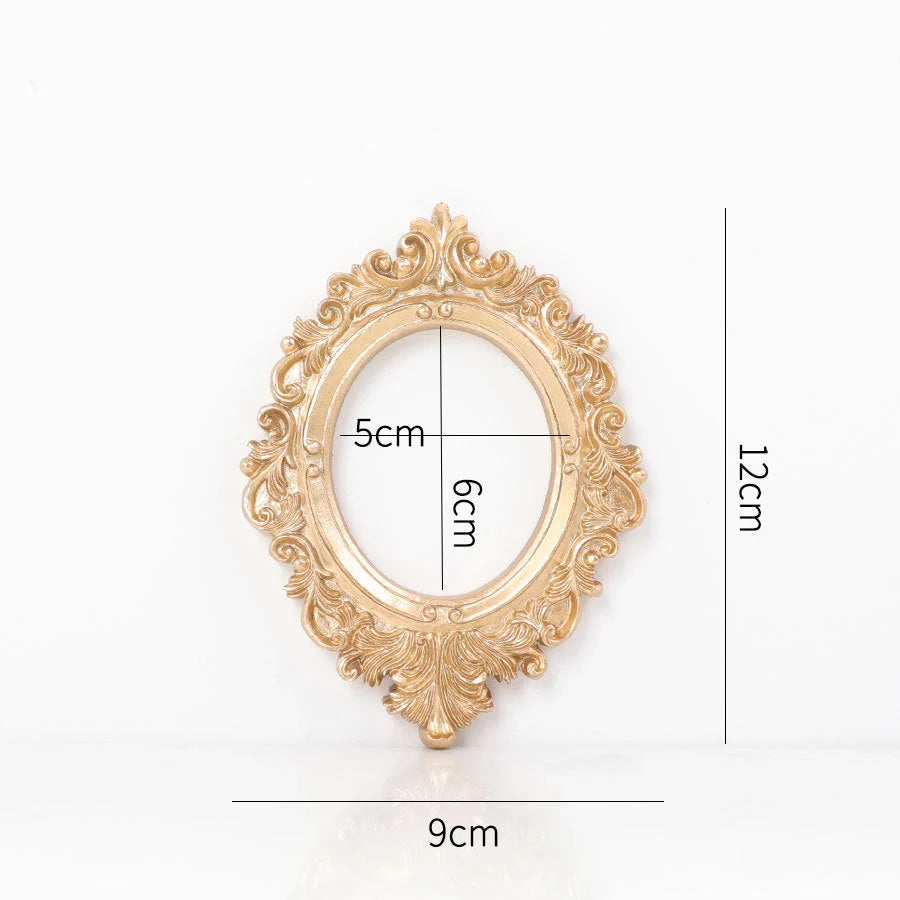 Nordic-style golden retro photo frame for jewelry and art display