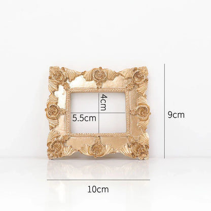 Nordic-style golden retro photo frame for jewelry and art display