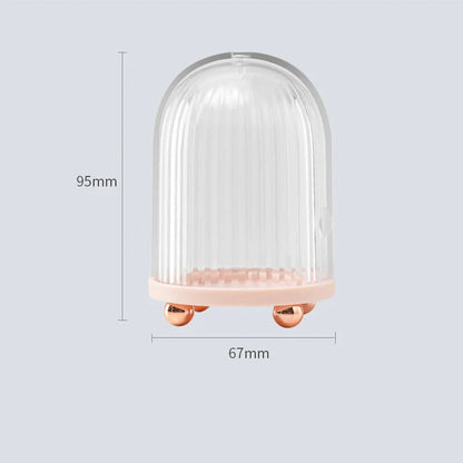 Transparent birdcage cosmetic storage box for makeup sponges, dustproof cover, 67x67x95mm
