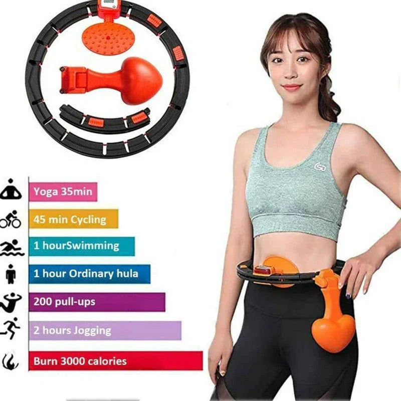 Adjustable Smart Hoop with intelligent sensor technology for effortless waist toning and fat burning