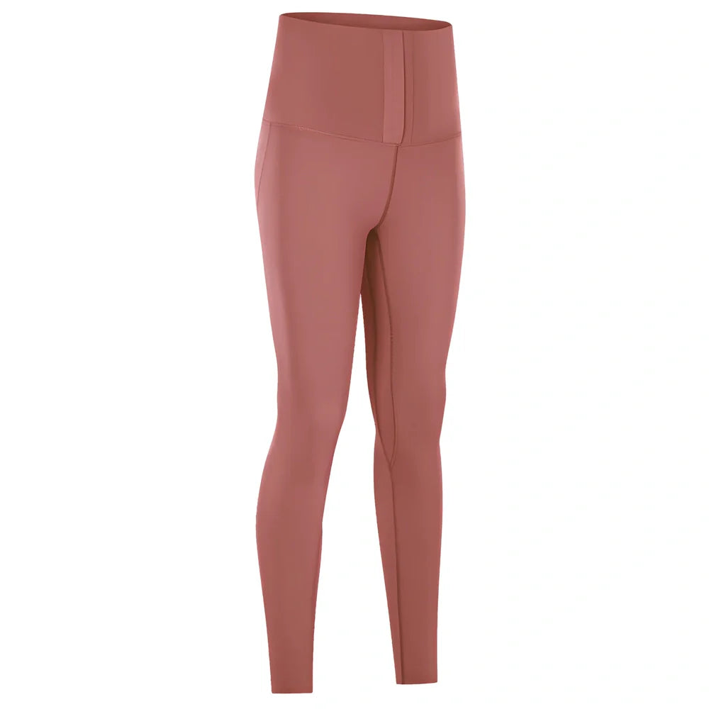 Women's high-waist yoga pants in forest grey green with moisture-wicking fabric and precise sizing