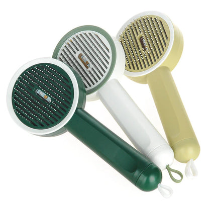 A versatile pet grooming tool with a comb and a built-in UVC sanitizing lamp, designed to gently remove tangles and dirt while sanitizing your pet's coat.