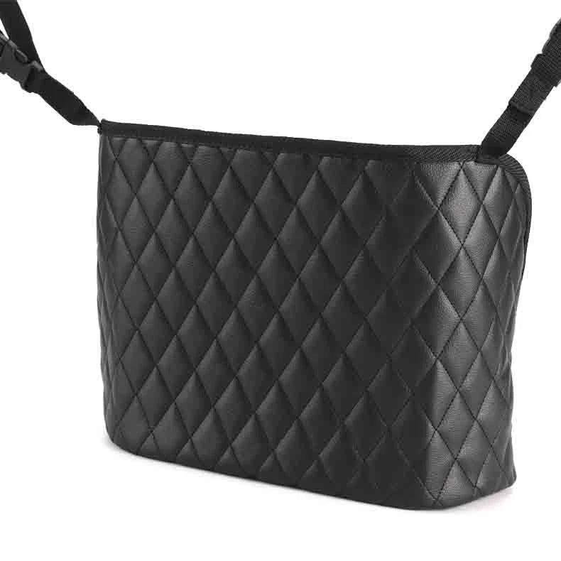 Multifunctional car organizer with handbag holder, storage compartments for CDs, magazines, books, and other car essentials