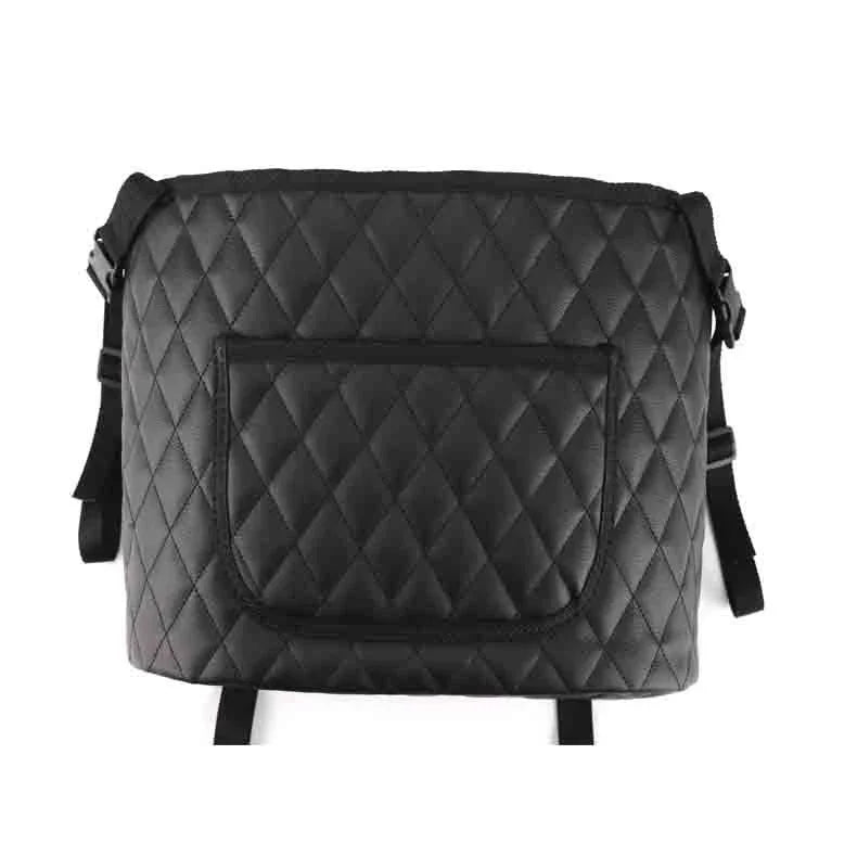 Multifunctional car organizer with handbag holder, storage compartments for CDs, magazines, books, and other car essentials