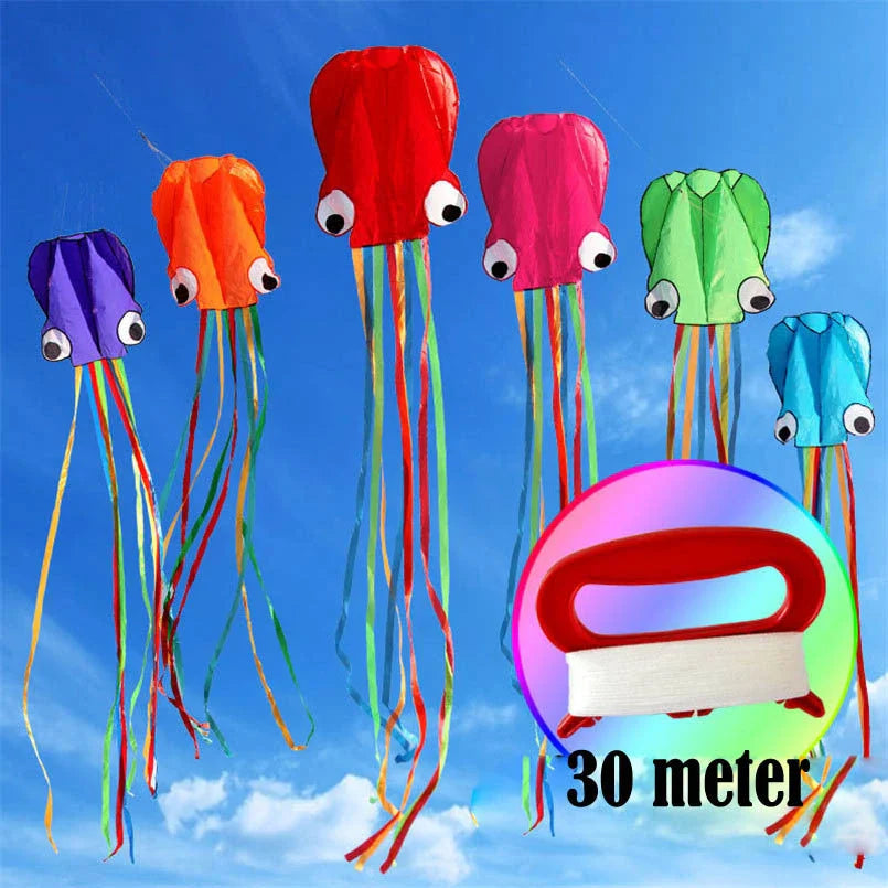 Captivating 4-meter Octopus Kite with vibrant colors and streamlined design for impressive aerial displays.