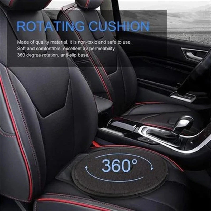 360-degree rotating seat cushion with non-slip base for enhanced mobility and comfort