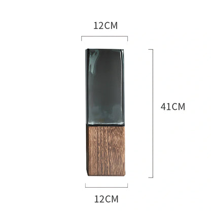 Transparent glass Chaumet vase, 15cm height, polished surface for modern flower arrangements in size S photo color