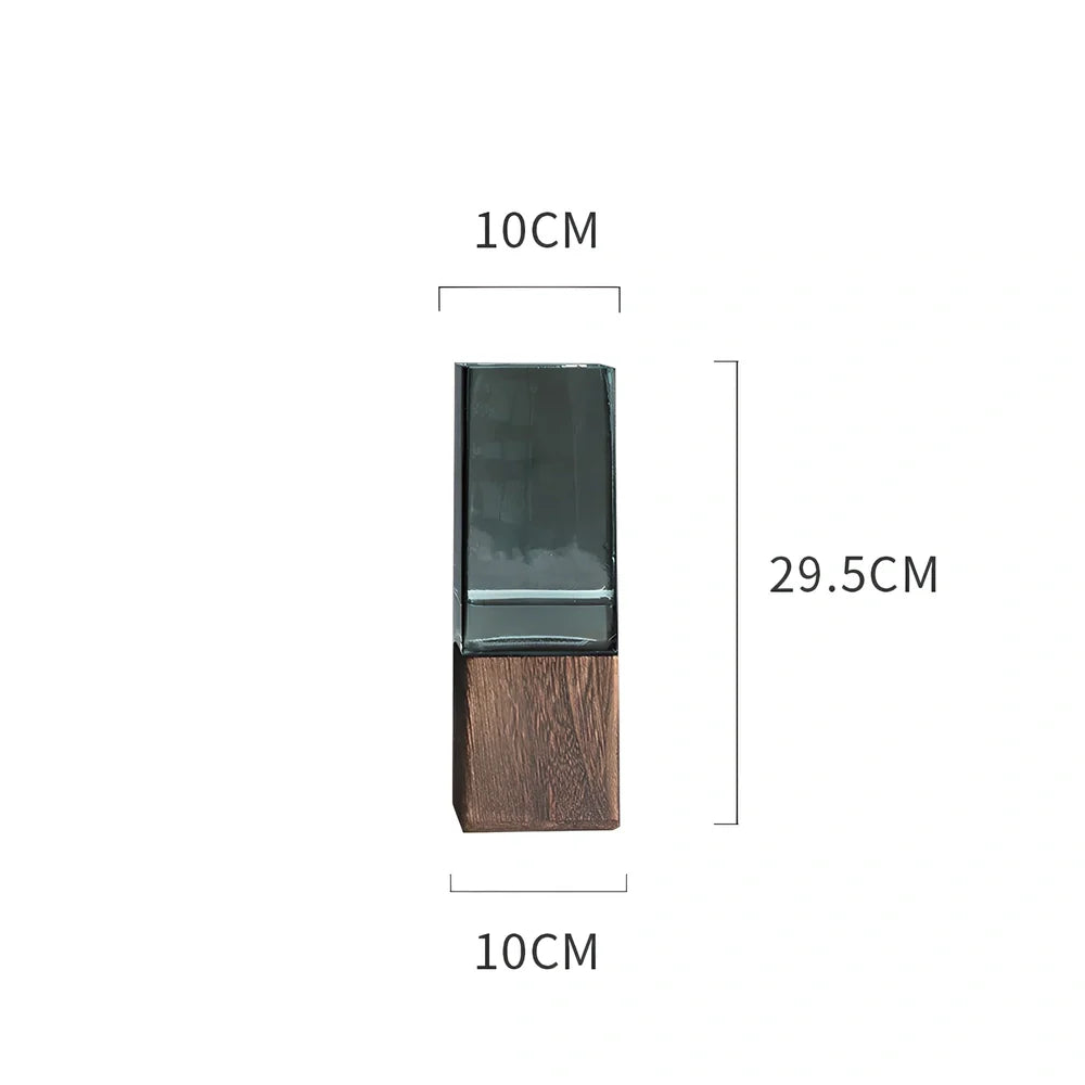 Transparent glass Chaumet vase, 15cm height, polished surface for modern flower arrangements in size S photo color