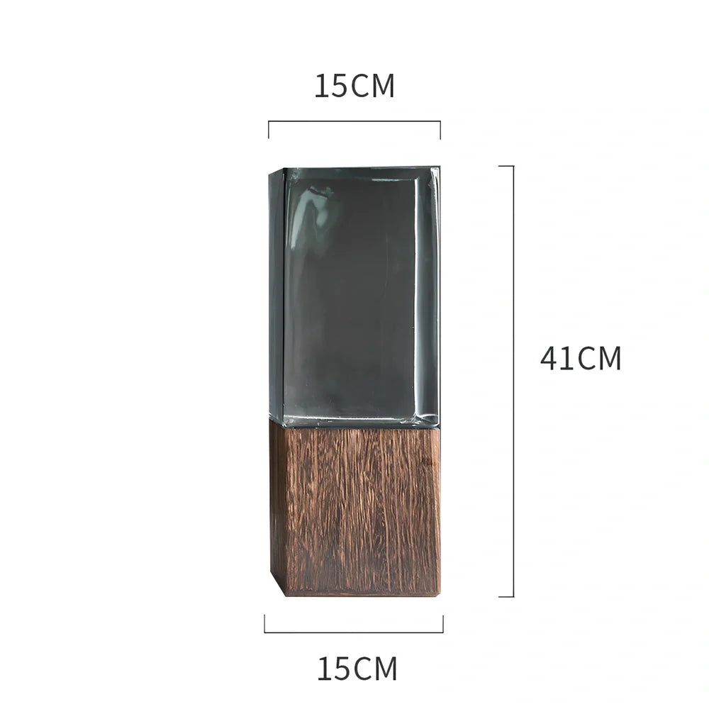 Transparent glass Chaumet vase, 15cm height, polished surface for modern flower arrangements in size S photo color