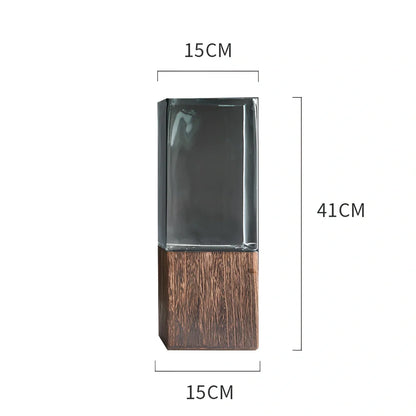 Transparent glass Chaumet vase, 15cm height, polished surface for modern flower arrangements in size S photo color