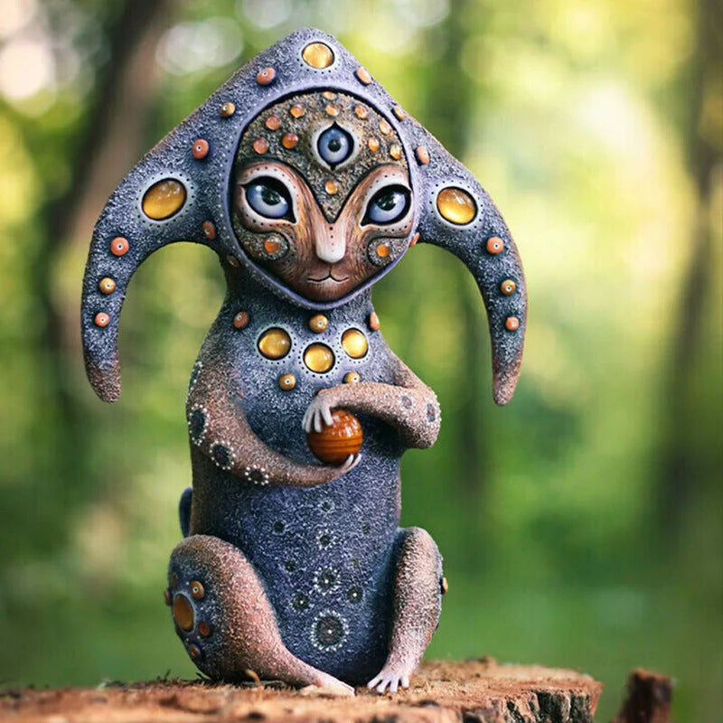 Handcrafted fantasy creature resin ornament for garden decoration