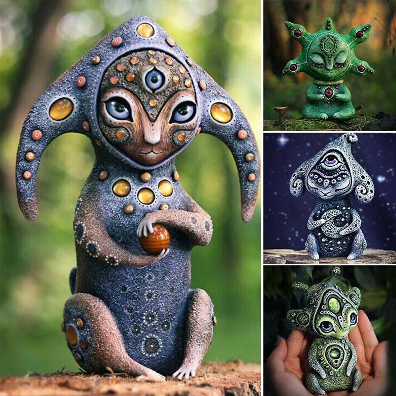 Handcrafted fantasy creature resin ornament for garden decoration