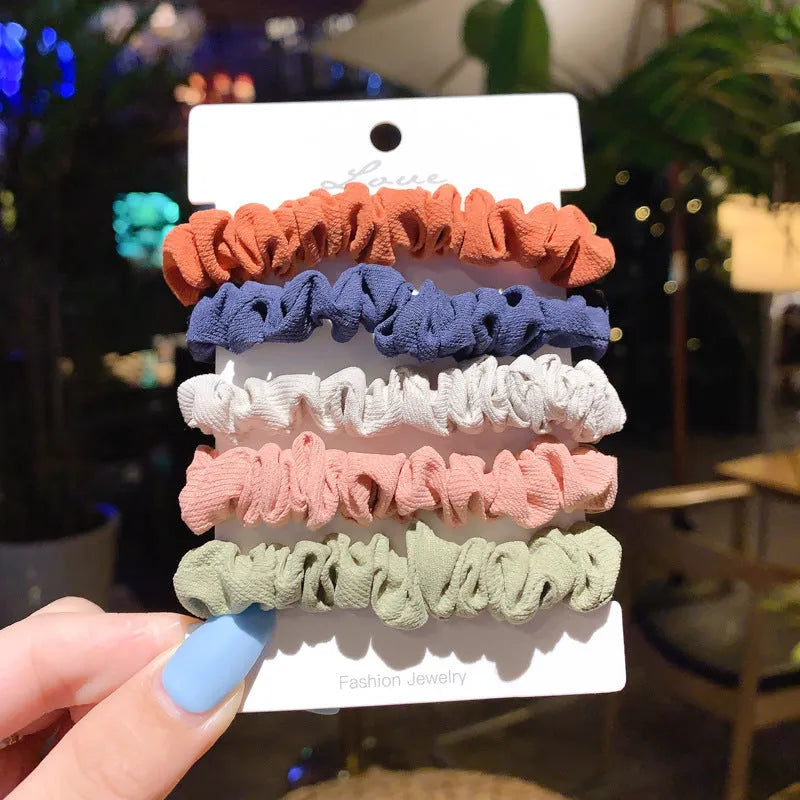 20-piece children's hairpin set with small intestine hair rings and large intestine head ropes in autumn colours