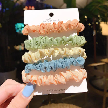 20-piece children's hairpin set with small intestine hair rings and large intestine head ropes in autumn colours