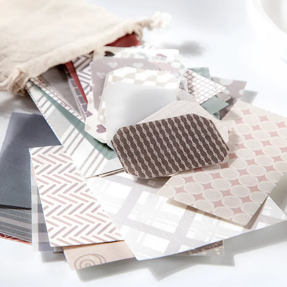 Pack of 60 DIY collage decoration sticker sheets in four different styles for account book and journal customisation.