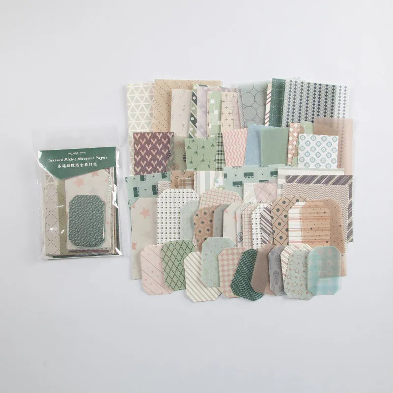 Pack of 60 DIY collage decoration sticker sheets in four different styles for account book and journal customisation.