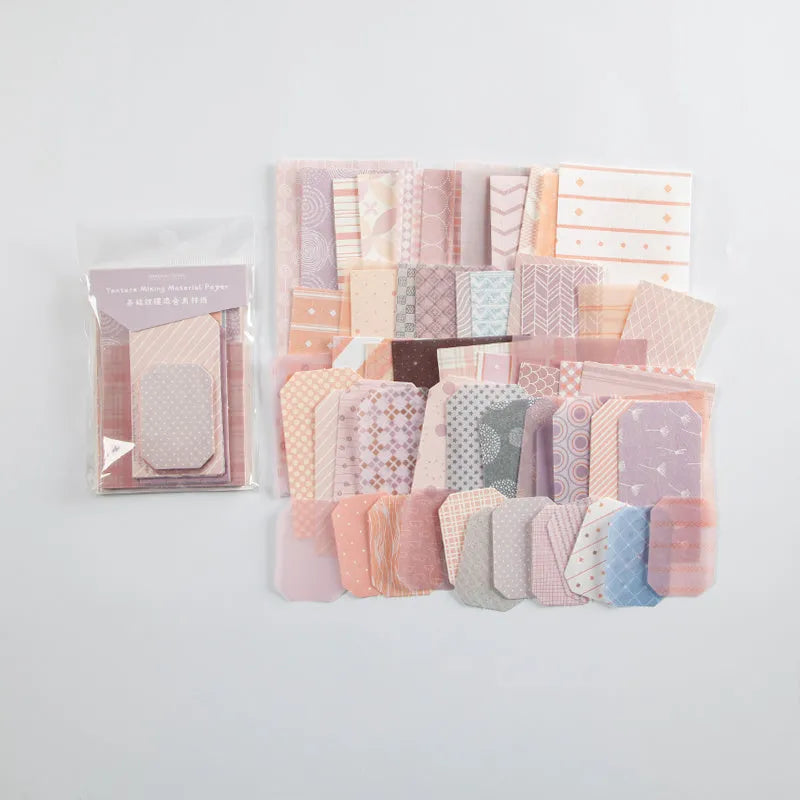 Pack of 60 DIY collage decoration sticker sheets in four different styles for account book and journal customisation.