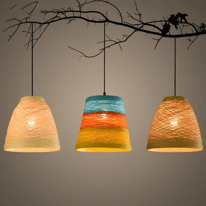 Rattan woven ball hanging lamp with adjustable 1.2m height and natural materials