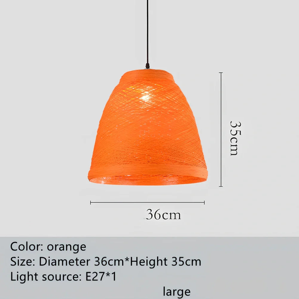 Rattan woven ball hanging lamp with adjustable 1.2m height and natural materials