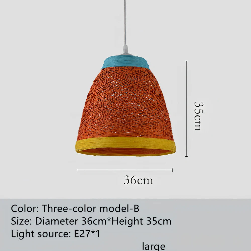 Rattan woven ball hanging lamp with adjustable 1.2m height and natural materials