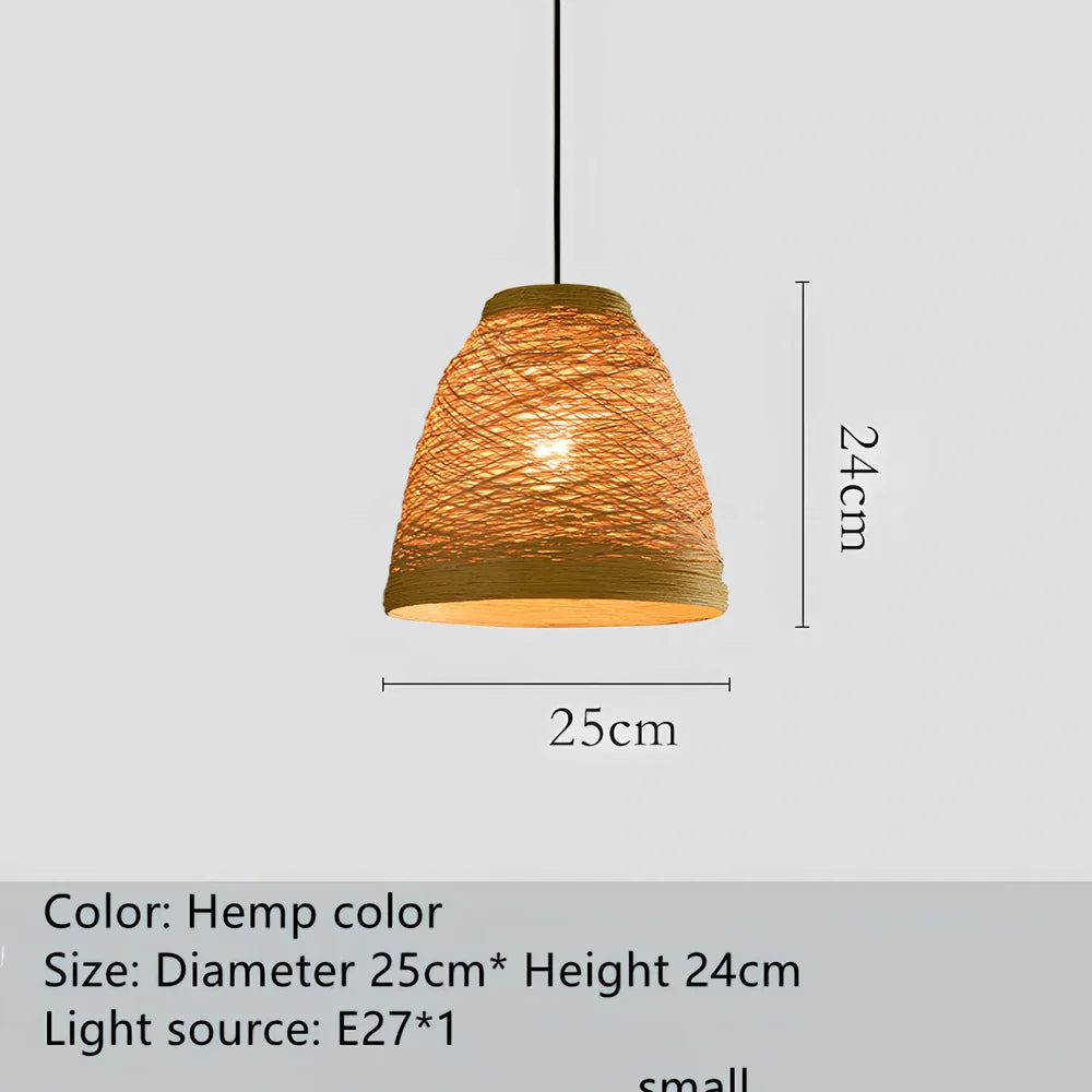 Rattan woven ball hanging lamp with adjustable 1.2m height and natural materials