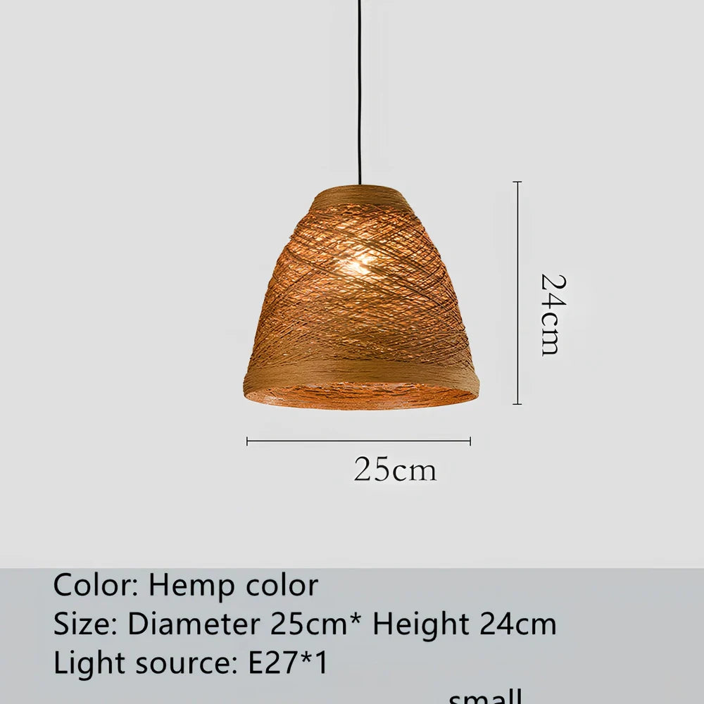 Rattan woven ball hanging lamp with adjustable 1.2m height and natural materials