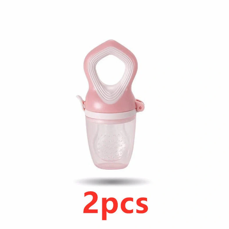 Light pink silicone baby pacifier with food-grade materials and 120°C temperature resistance