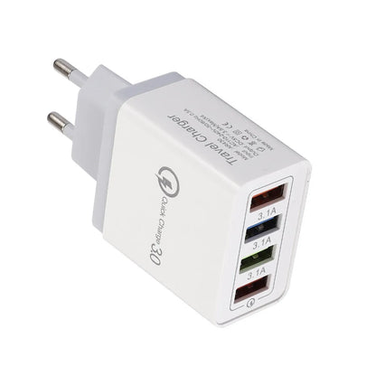 Simple Luminous 4USB mobile phone charger showing four USB ports and luminous indicators