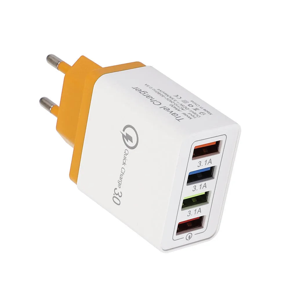 Simple Luminous 4USB mobile phone charger showing four USB ports and luminous indicators