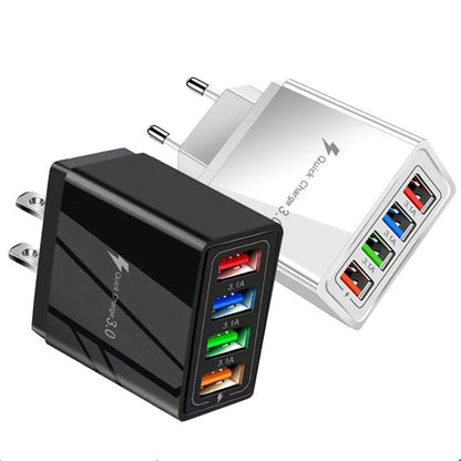 Simple Luminous 4USB mobile phone charger showing four USB ports and luminous indicators