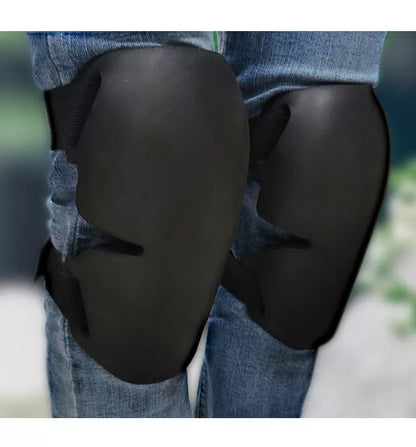 Black and yellow sports knee pads for outdoor and construction use