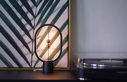 Mini smart magnetic switch USB LED table lamp with floating switch, plastic shade, 55x140x250mm