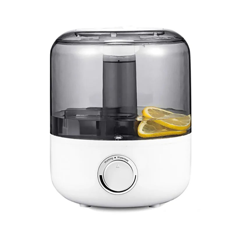 White or black ultrasonic humidifier with 3-litre capacity and compact 183x233mm dimensions for bedroom use